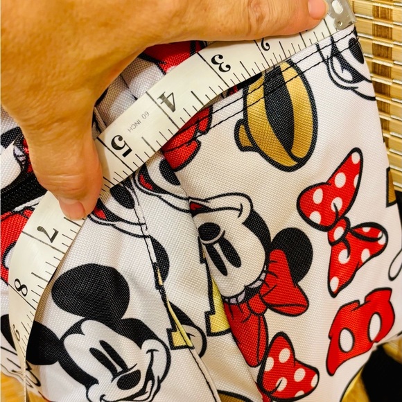 Disney Mickey Minnie Mouse All Over Print Backpack bag w/outer zippered Pocket
